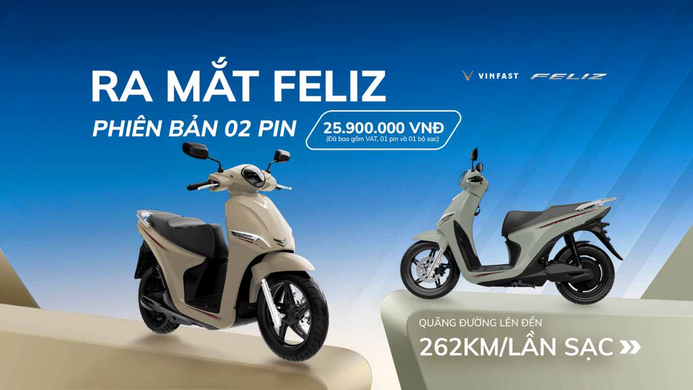 Ra mắt dòng xe mới: VinFast Feliz phiên bản 2 pin