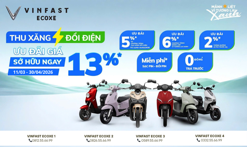 Ưu Đãi 13% Xe Máy Điện VinFast còn bao lâu? Cập nhật mới nhất 2026