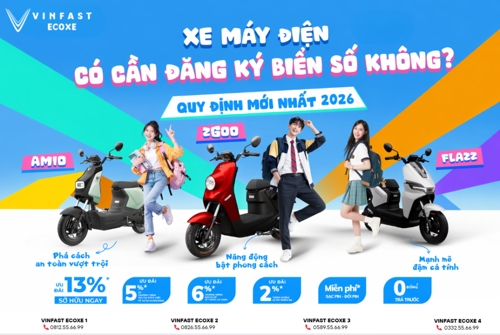 Xe máy điện có cần đăng ký biển số không 2026? 90% người dùng đang hiểu sai!