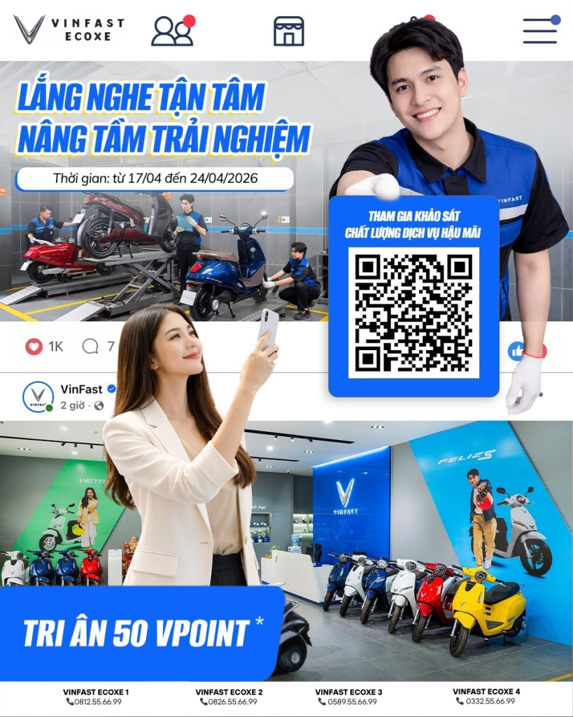 Lắng nghe tận tâm, nâng tầm trải nghiệm - Khảo sát dịch vụ VinFast nhận ngay 50 VPoint