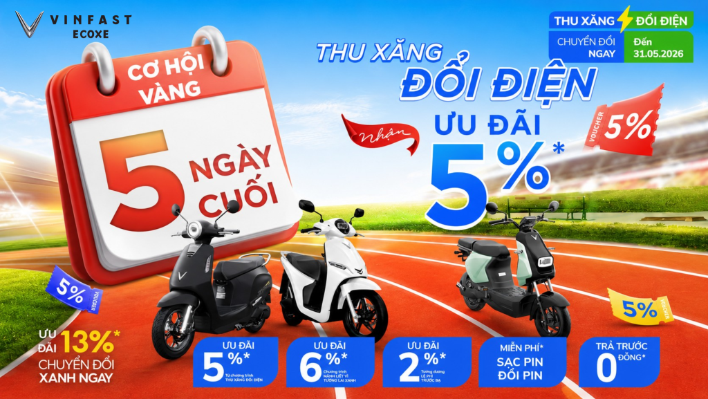Thu Xăng Đổi Điện Nhận Ưu Đãi 5% – Chỉ Còn 05 Ngày