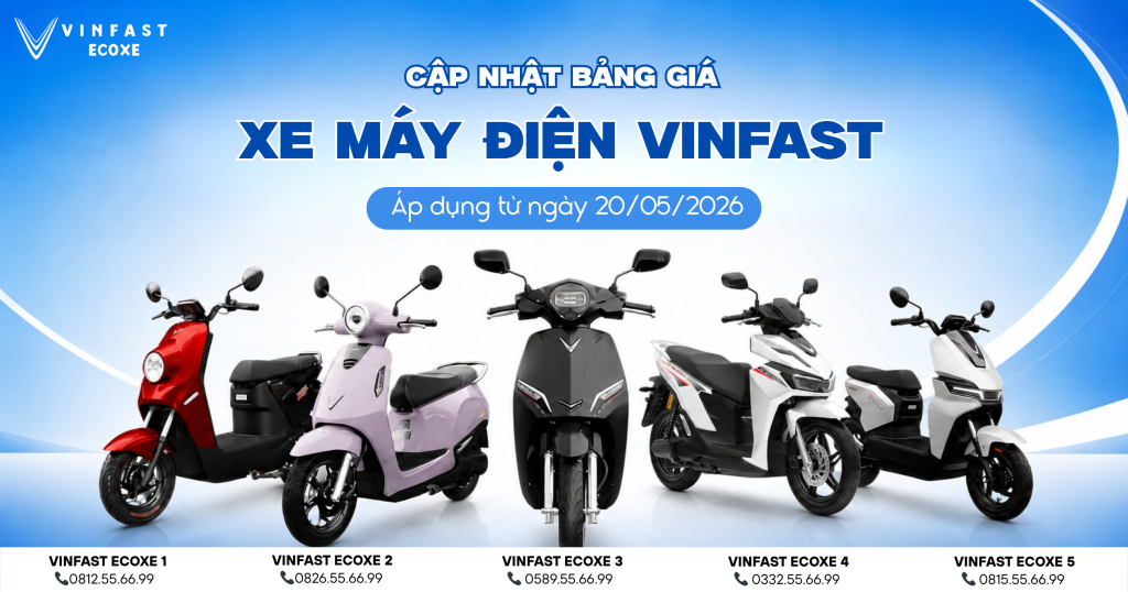 Bảng Giá Xe Máy Điện VinFast Mới Nhất 2026 | Áp Dụng Từ 20/05/2026