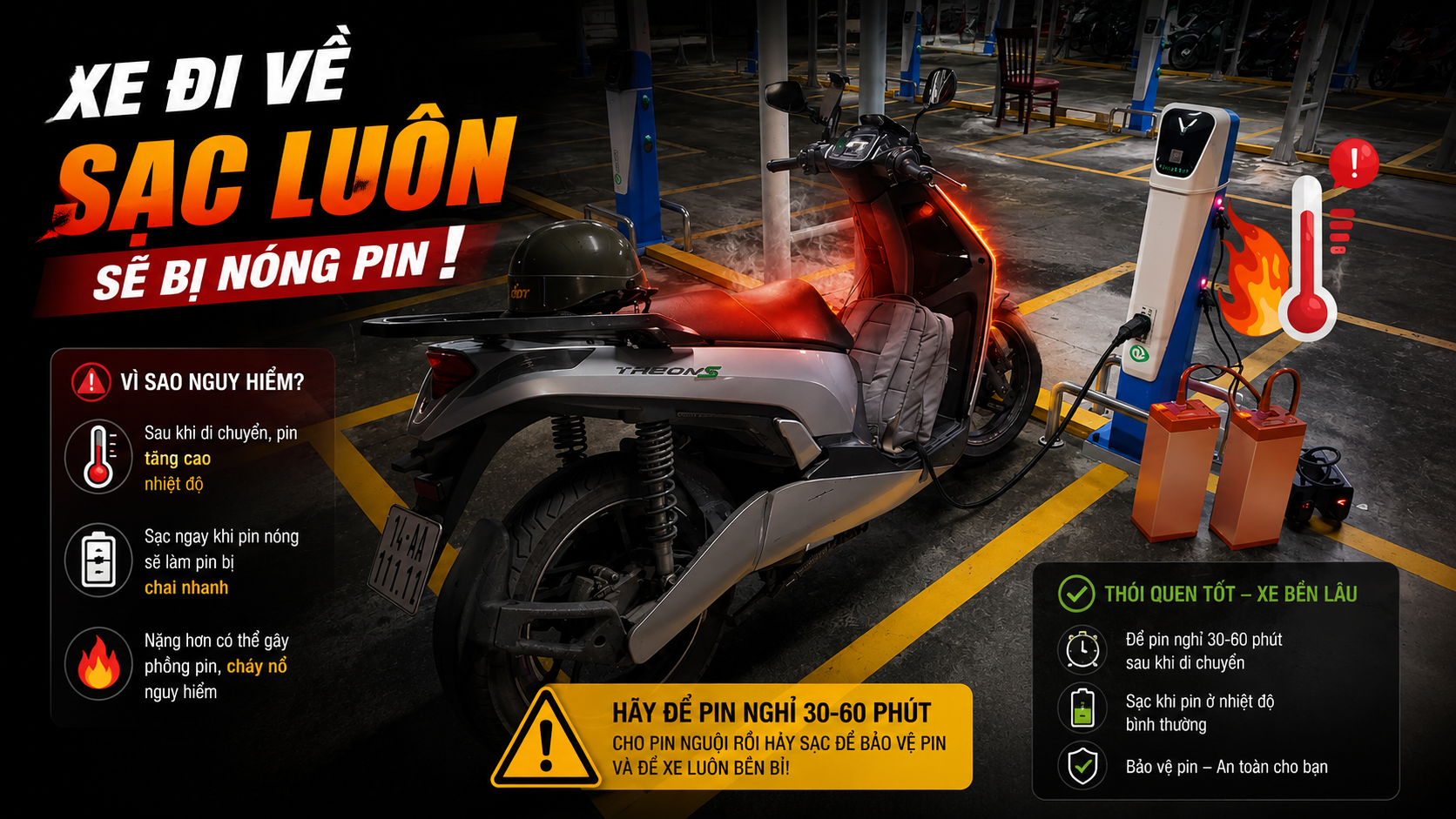 pin xe máy điện nhanh hao nhanh chai do sạc sai cách