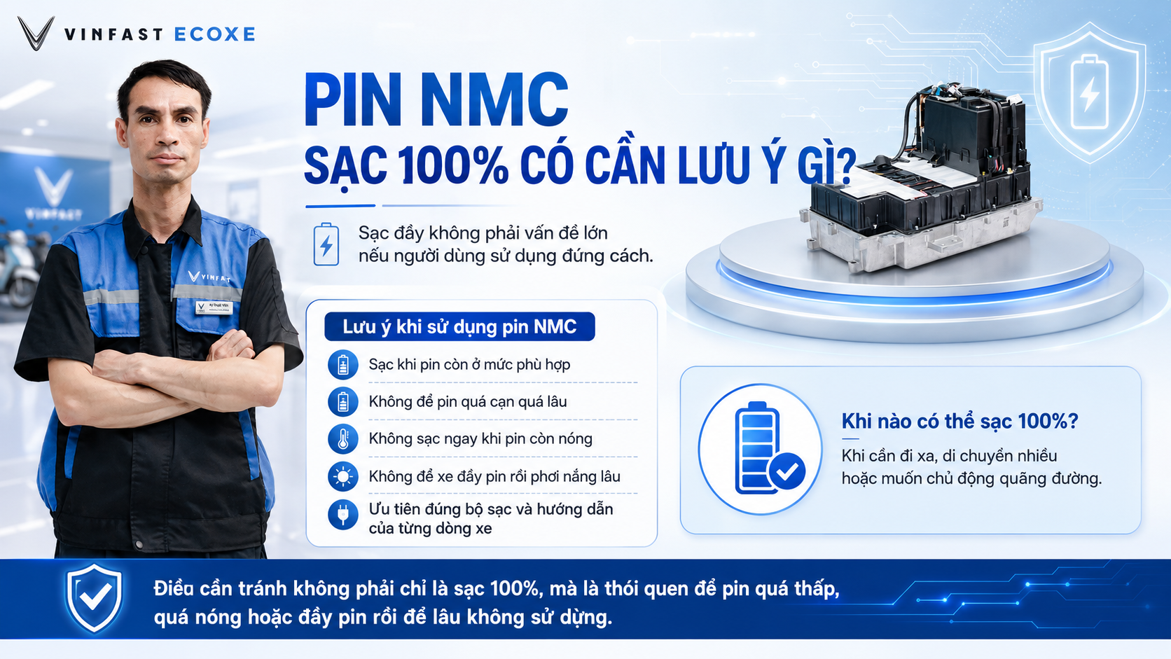 Pin xe máy điện VinFast sạc 100 phần trăm có chai không