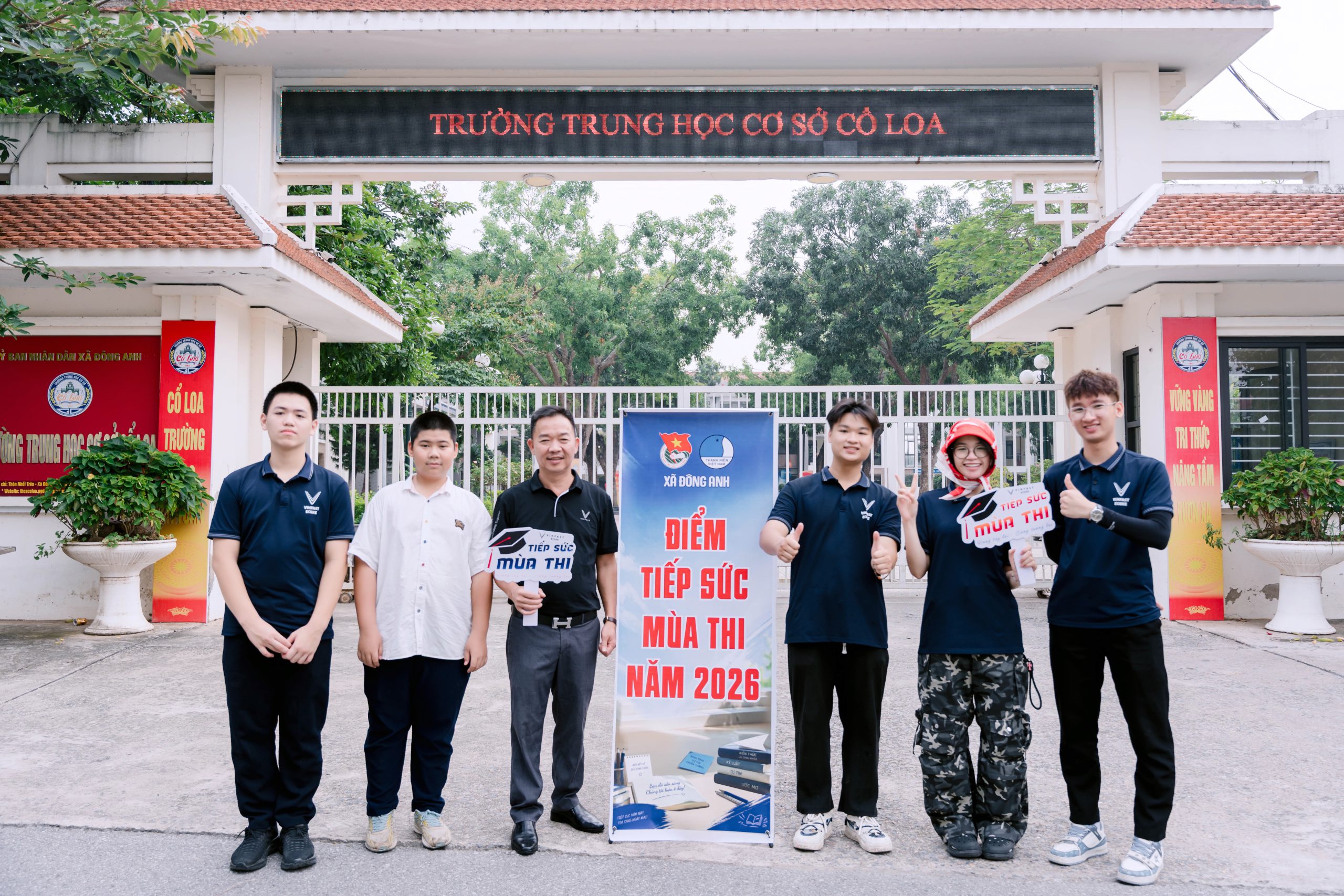 VinFast Ecoxe gửi lời chúc sĩ tử sau kỳ thi THPT Quốc gia 2026 tại THCS Cổ Loa