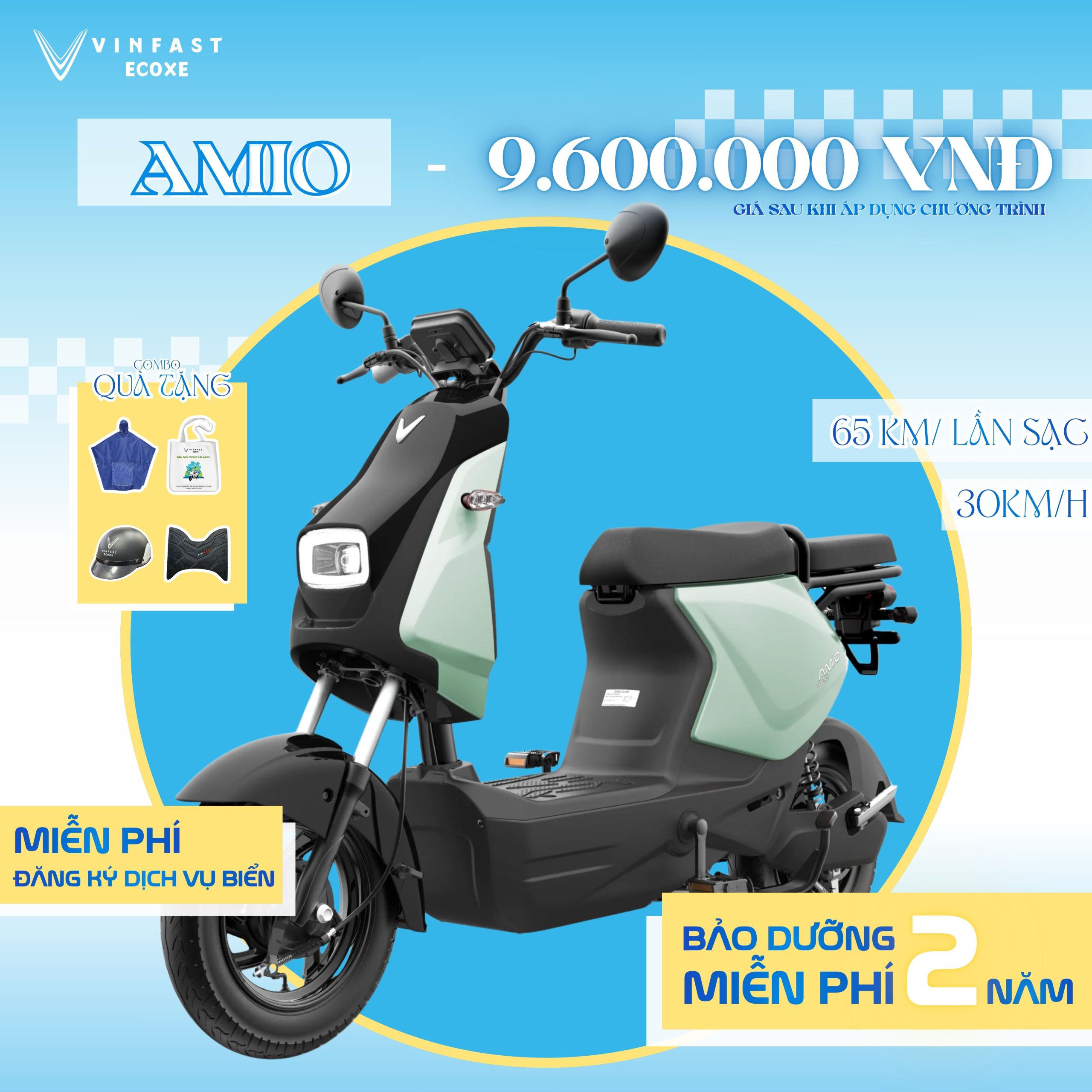 Xe máy điện VinFast không cần bằng lái mẫu Amio
