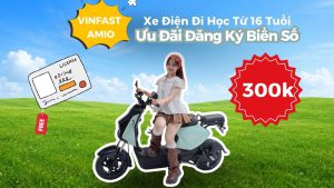 VinFast Amio xe điện đi học nhỏ gọn cho học sinh