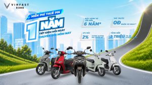 Miễn phí 1 năm thuê pin VinFast một năm tại Ecoxe
