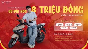 Xe máy điện VinFast thuê pin cần bằng lái ưu đãi tháng 8