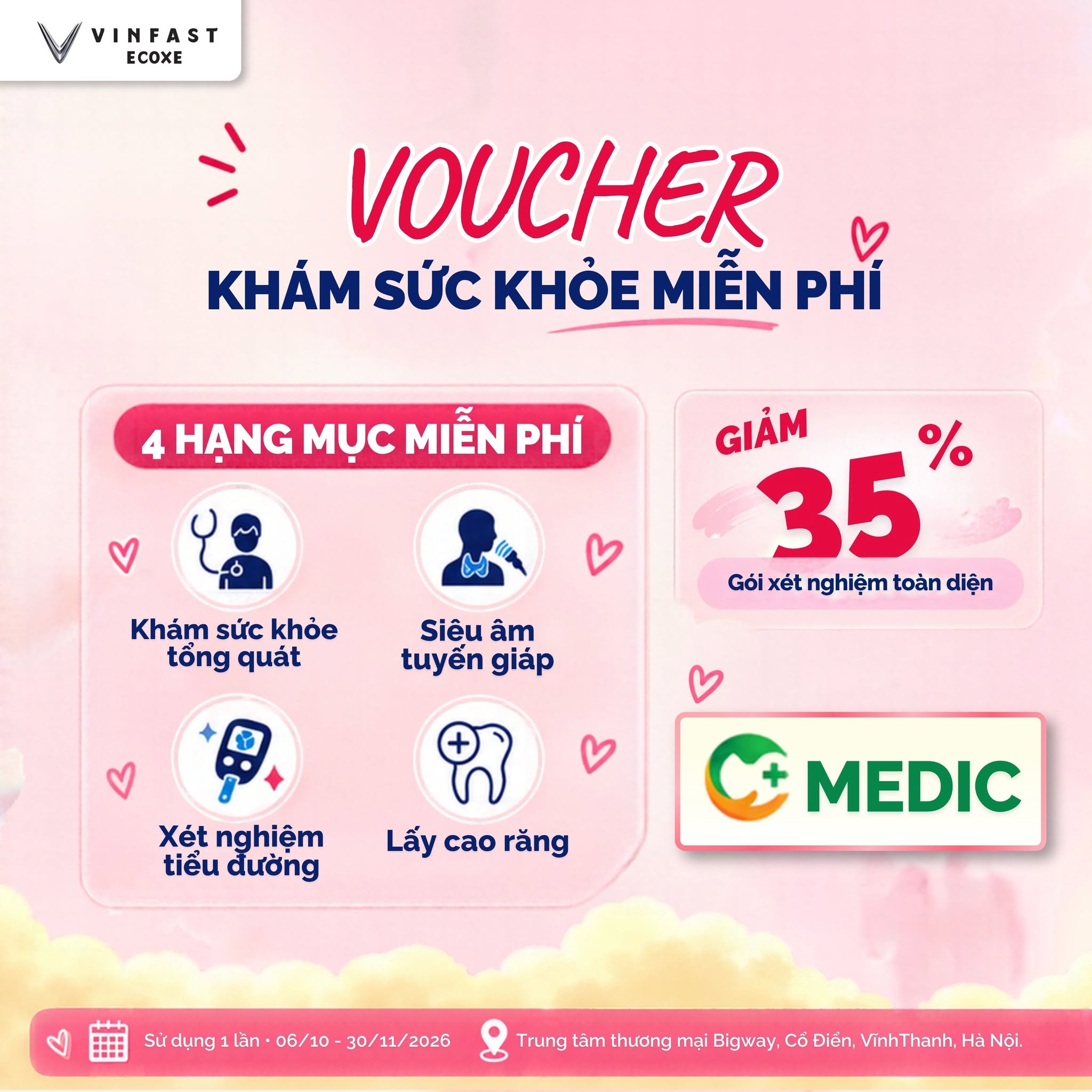 Tháng 10 yêu thượng tặng Voucher khám sức khỏe tại MEDIC Đông Anh