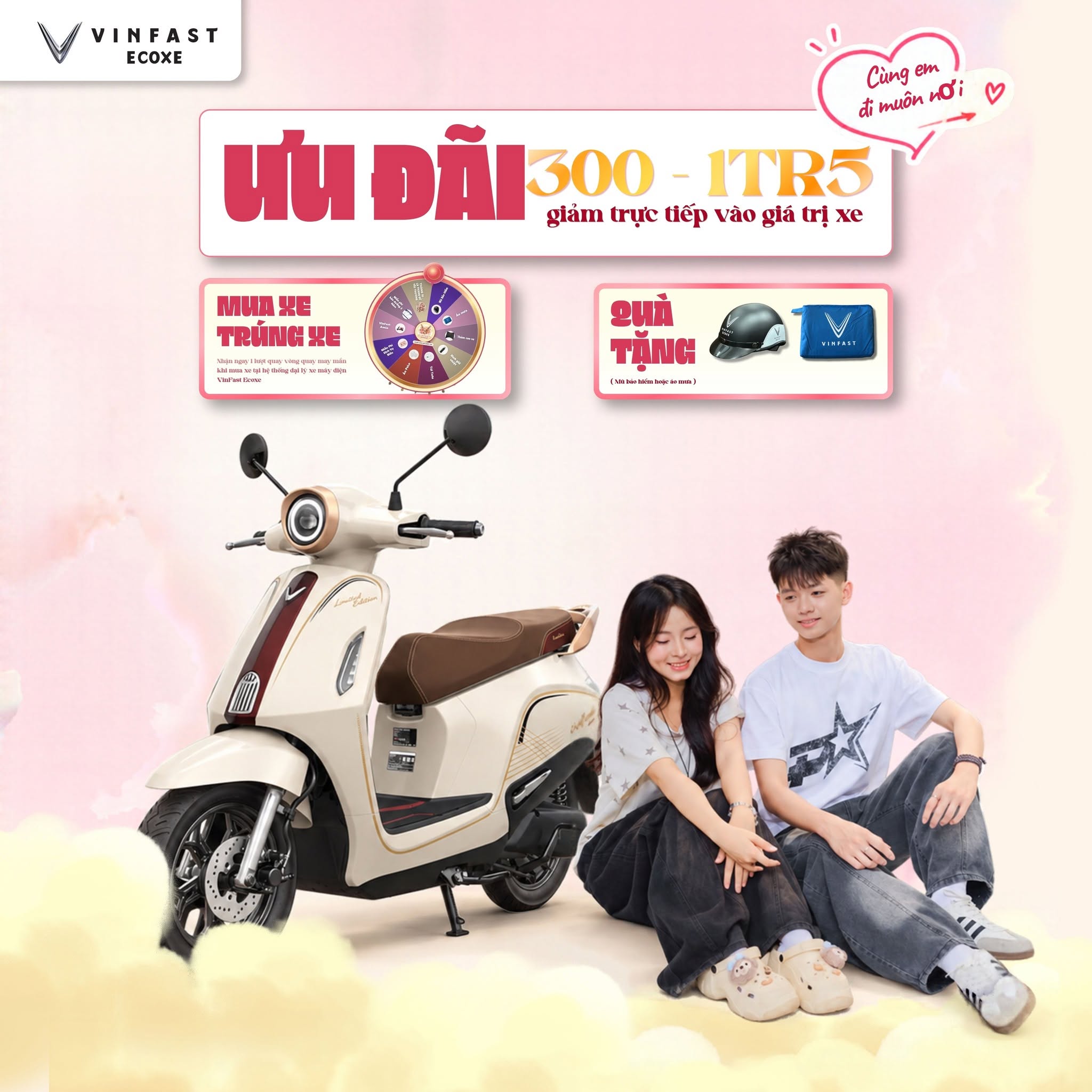 Tháng 10 Yêu thương ưu đãi tới 1.5 Triệu từ VinFast Ecoxe