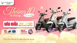 Tháng 10 Yêu thương ưu đãi tới 1.5 Triệu từ VinFast Ecoxe